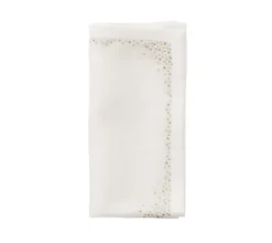 Pin Dot Napkin in White & Gold & Silver, Set of 4