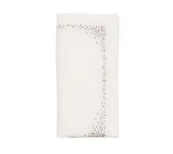 Pin Dot Napkin in White & Gold & Silver, Set of 4
