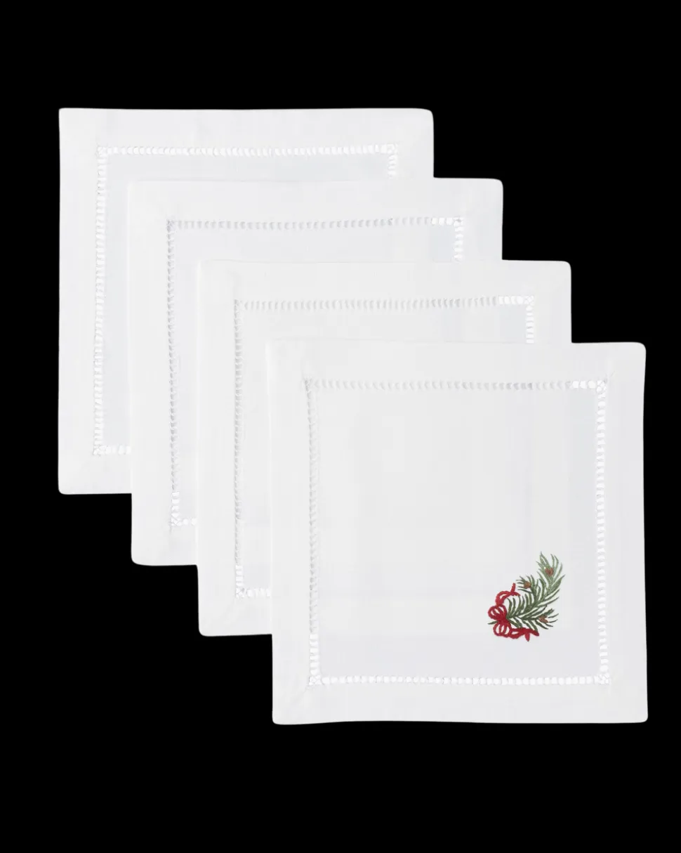 Pine Bough Ribbon Cocktail Napkin Set