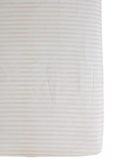 Pink & White Striped Crib Sheet