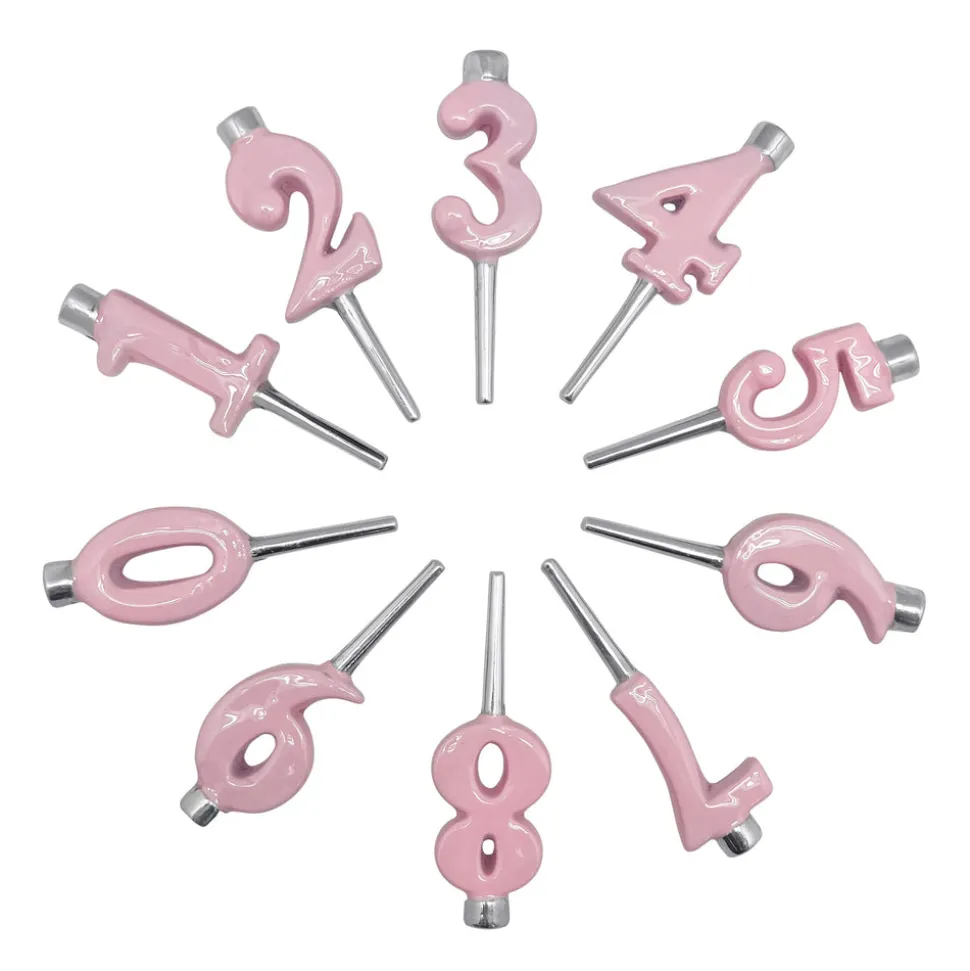 Pink Candle Number Holder Set