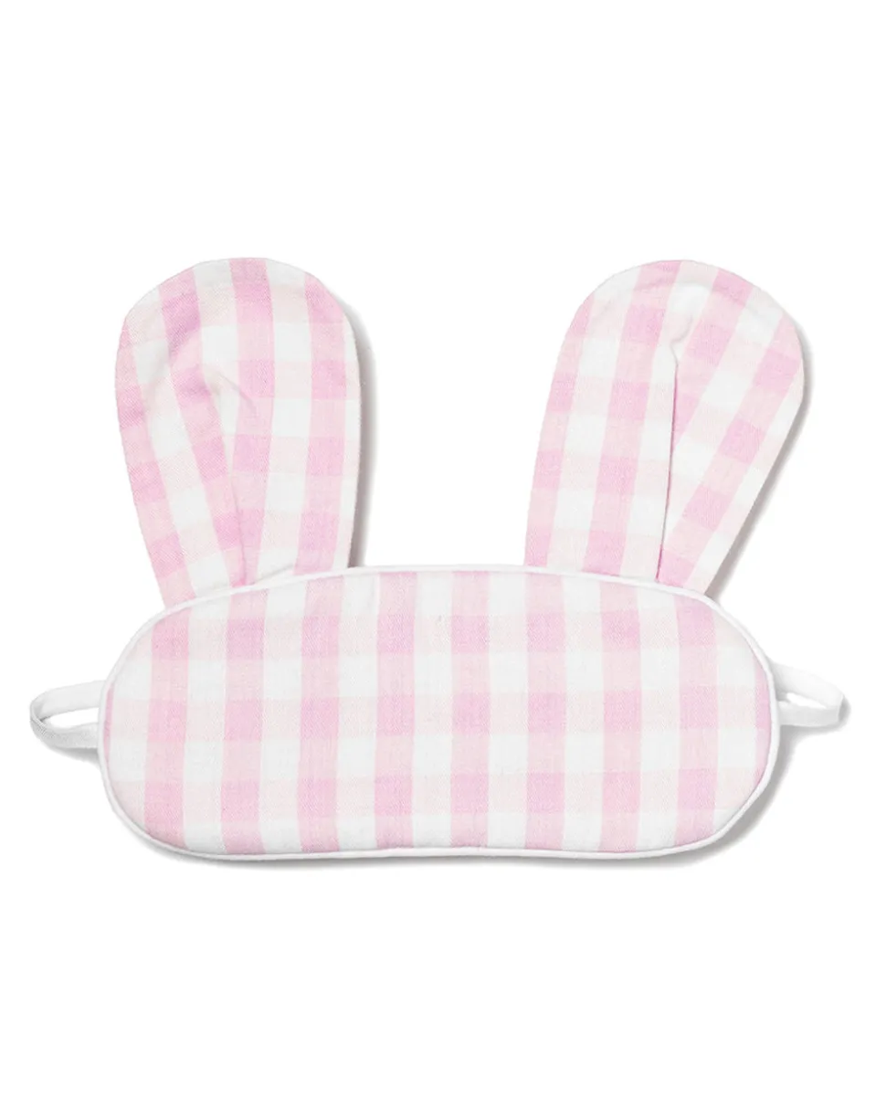 Pink Gingham Bunny Eye Mask