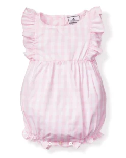 Pink Gingham Ruffled Romper