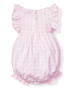 Pink Gingham Ruffled Romper
