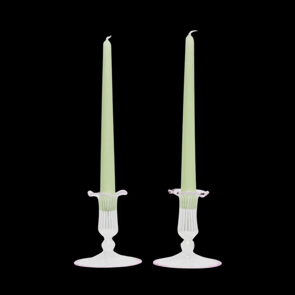 Pink Isla Candleholder, Set of 2