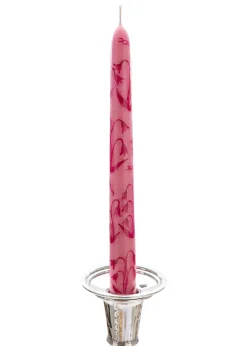 Pink Lily of the Valley Hand-Painted Taper Candles, Set of Two
