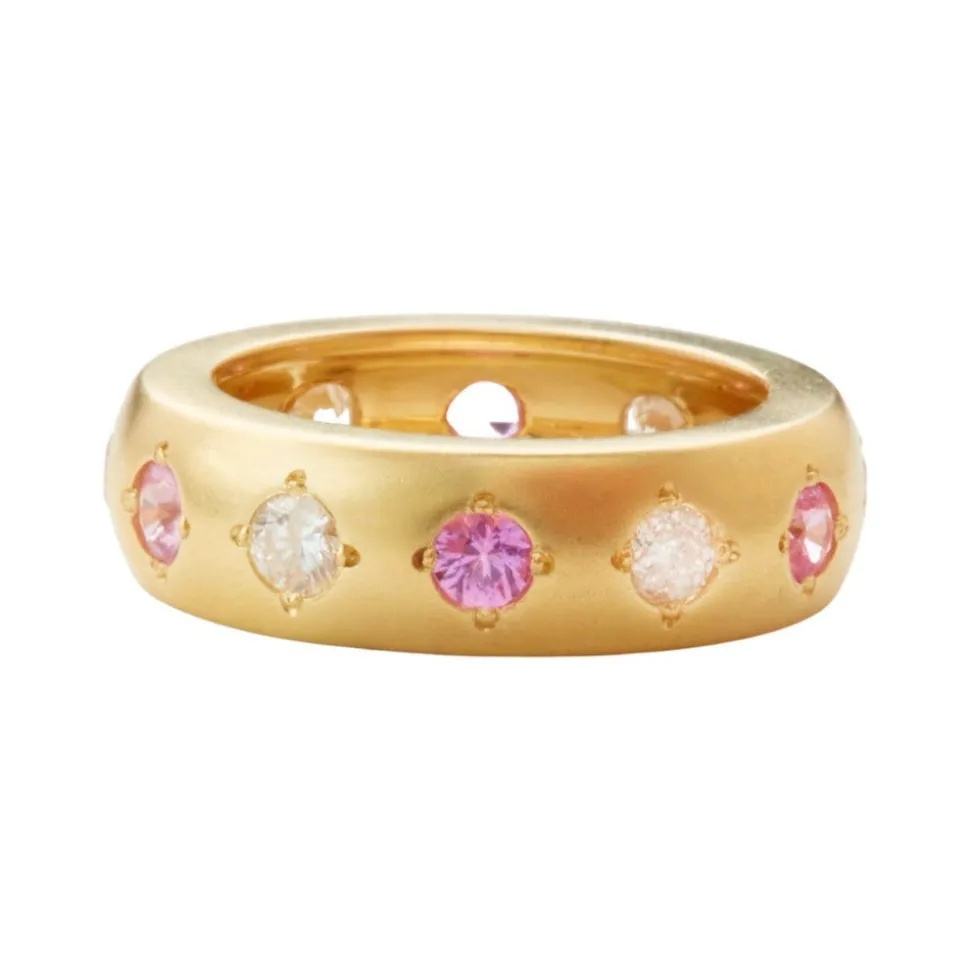 Pink Sapphire and Diamond Ring