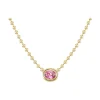 Pink Tourmaline Double Bubble Bezel Necklace