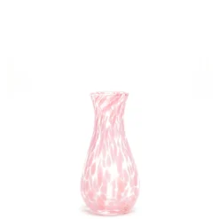 Pink Transparent Spotted Bud Vase