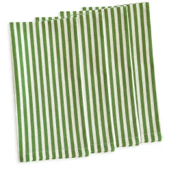 Pinstripe Dinner Napkins in Green, Set of 4