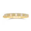Pinstripe Strength Diamond Bangle Bracelet with Mother of Pearl Inlay