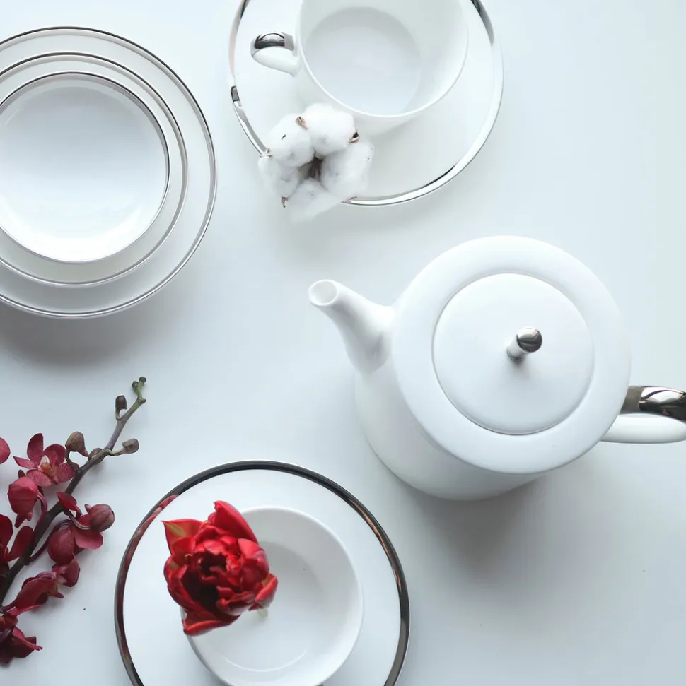Platinum Edge Set of 2 Cup and Saucer