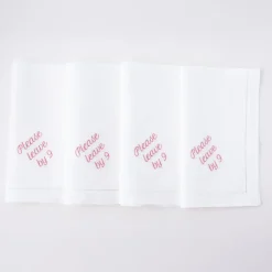 Please Leave by 9 Dinner Napkins, Set of 12