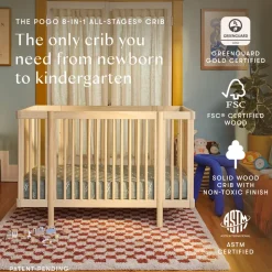 Pogo 8-in-1 Convertible Crib with All-Stages Conversion Kits in Blonde