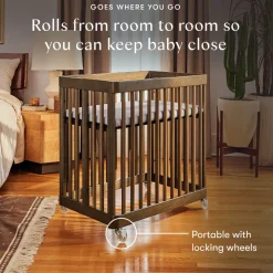 Pogo 8-in-1 Convertible Crib with All-Stages Conversion Kits in Natural Walnut