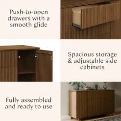 Pogo Tambour Assembled Dresser in Natural Walnut