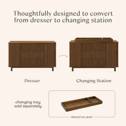 Pogo Tambour Assembled Dresser in Natural Walnut