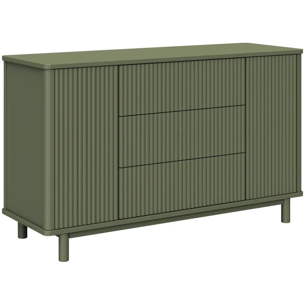 Pogo Tambour Assembled Dresser in Olive