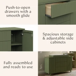 Pogo Tambour Assembled Dresser in Olive