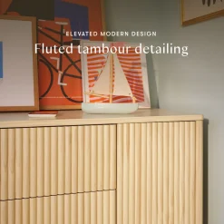 Pogo Tambour Assembled Dresser in Blonde