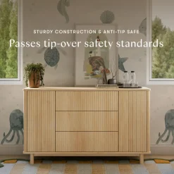 Pogo Tambour Assembled Dresser in Blonde