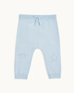 Pointelle Crown Crawler Set in Blue