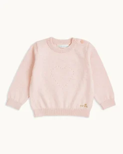 Pointelle Heart Crawler Set in Pink