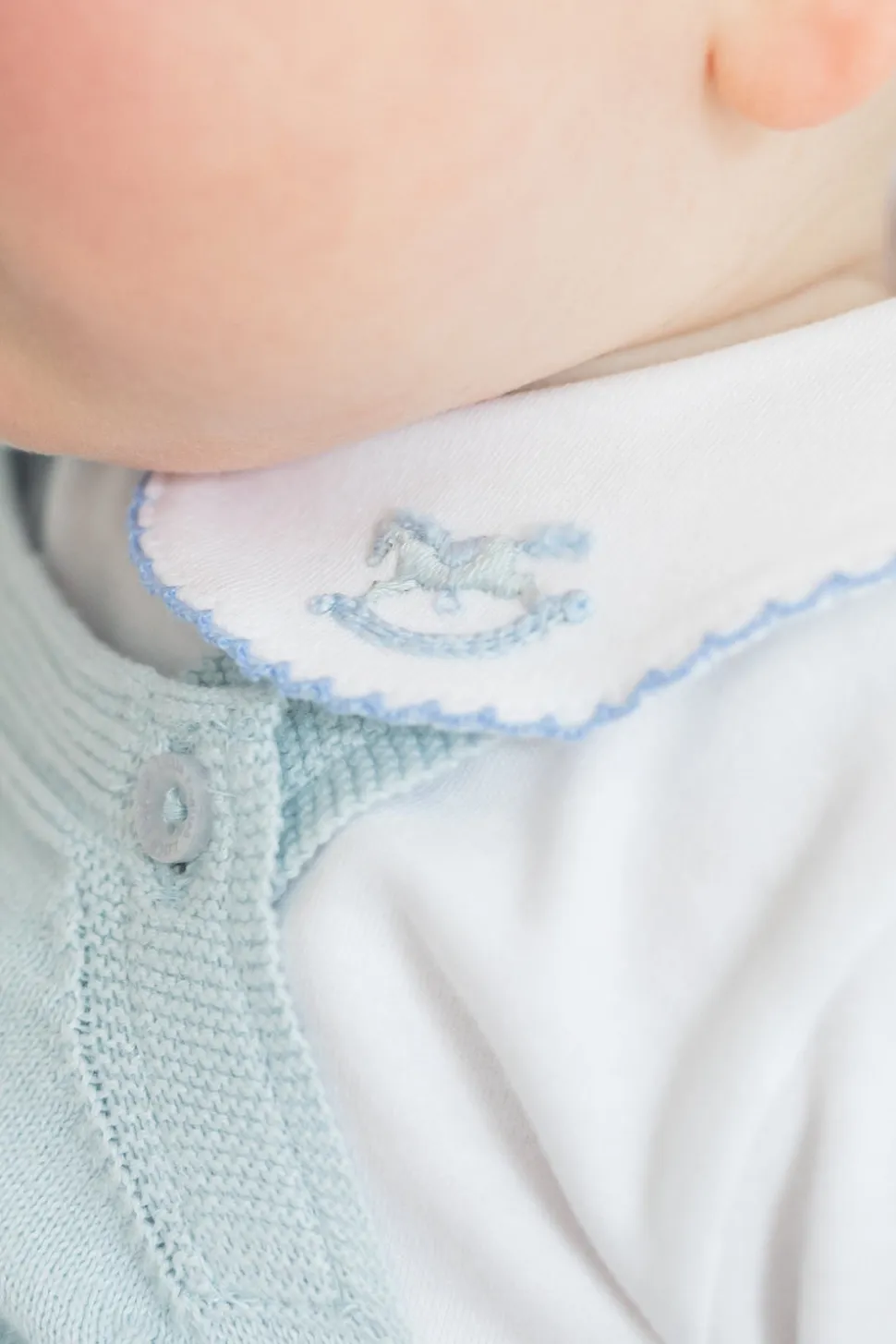 Pointelle Knit Bubble in Light Blue