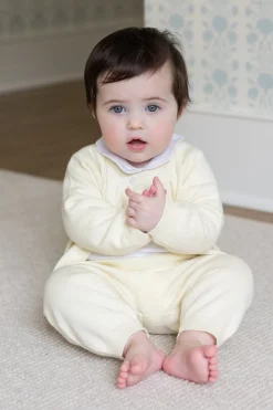 Pointelle Knit Set in Cream