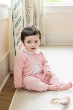 Pointelle Knit Set in Light Pink