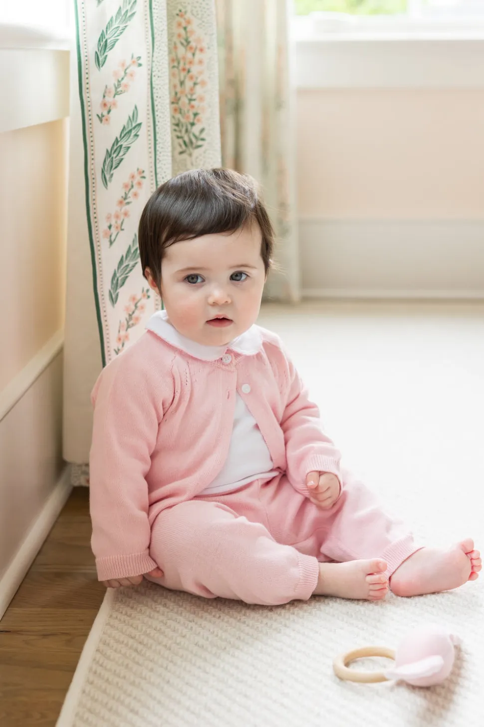 Pointelle Knit Set in Light Pink