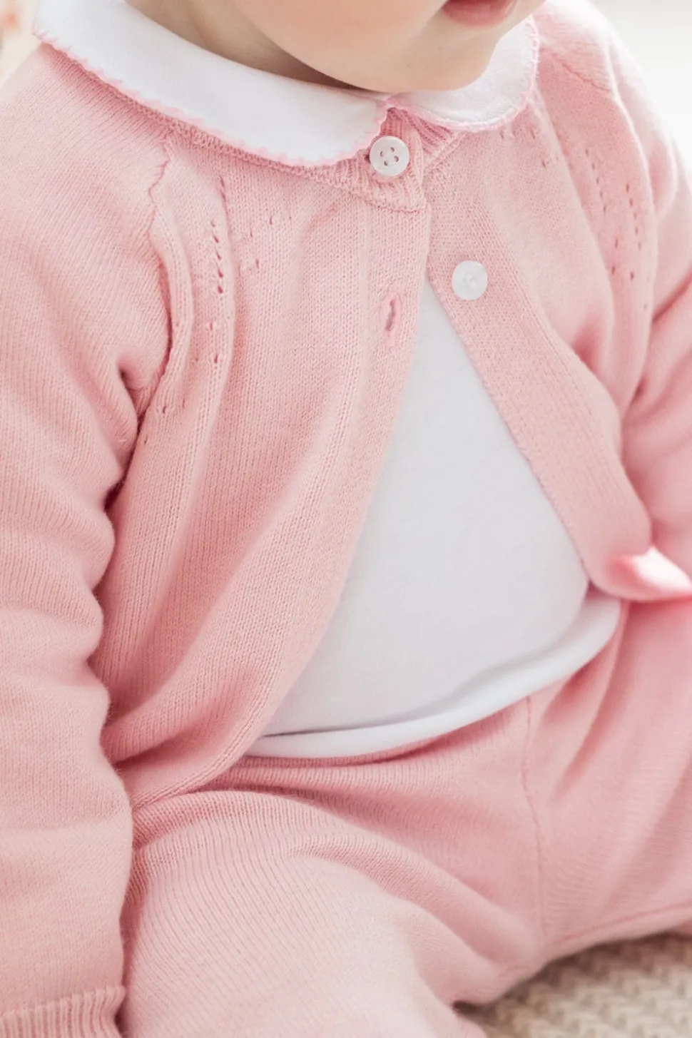 Pointelle Knit Set in Light Pink