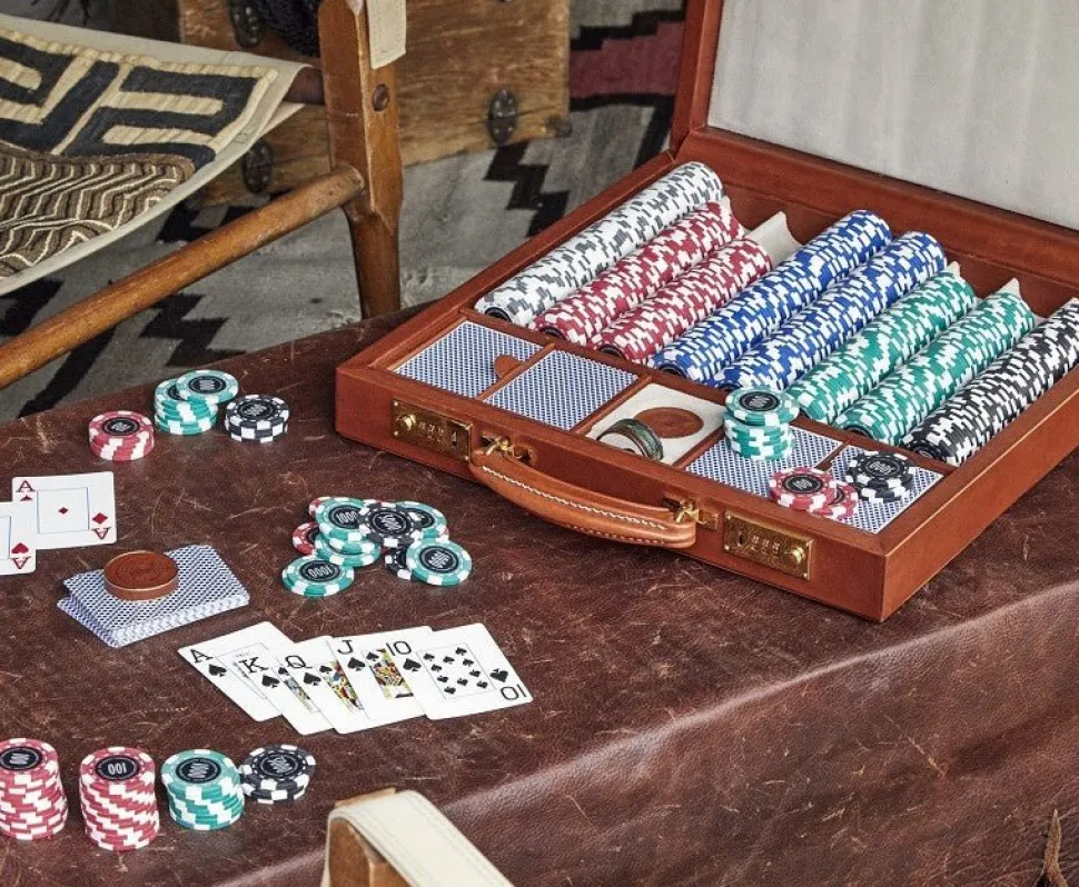 Poker Set No. 241 in Chestnut Leather