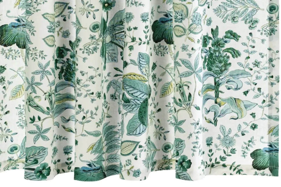Pomegranate Linen Shower Curtain in Emerald