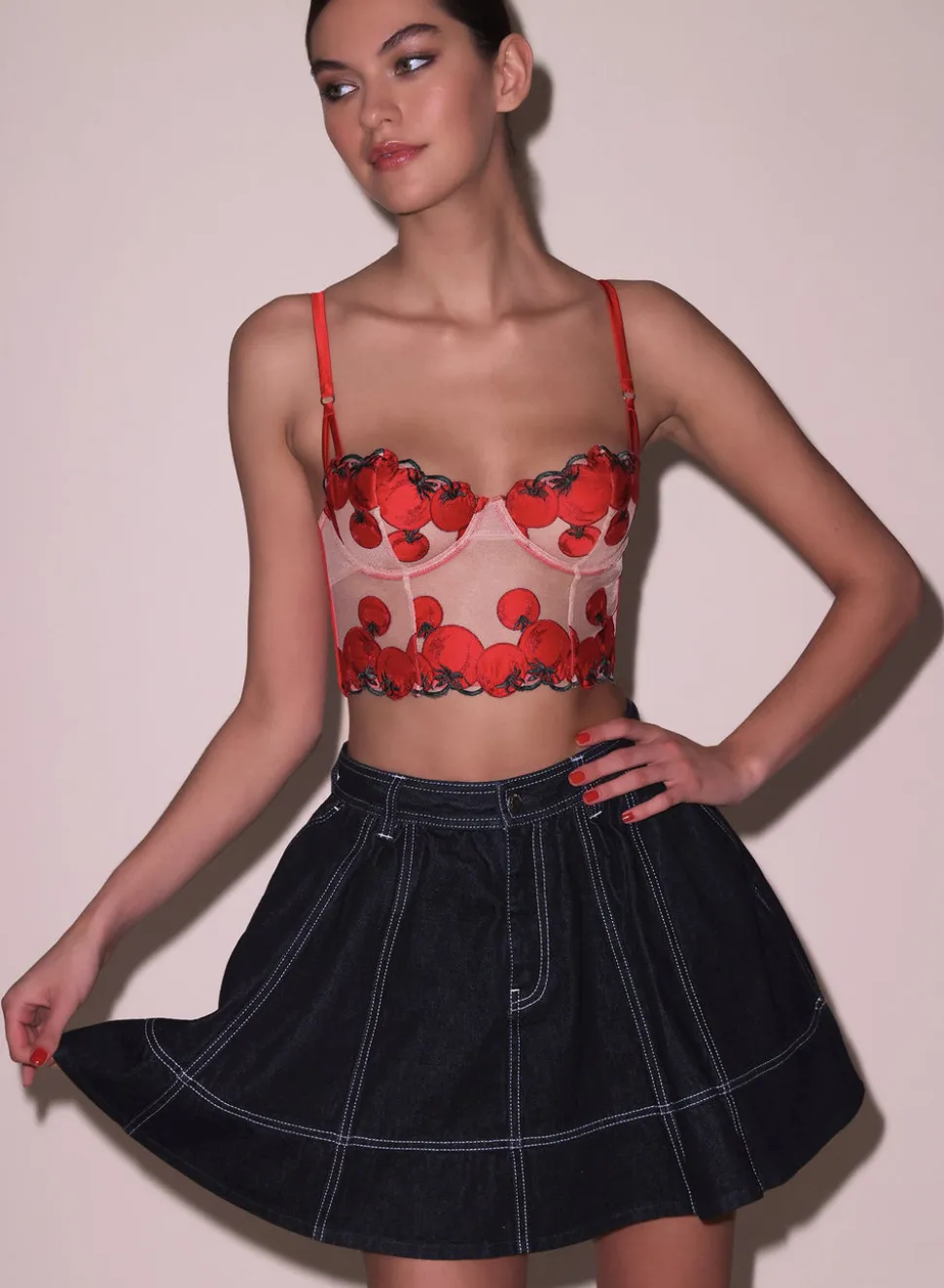 Pomodoro Embroidery Bustier