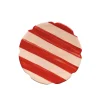 Popi Dessert Plate in Popi-Nude & Red Stripe