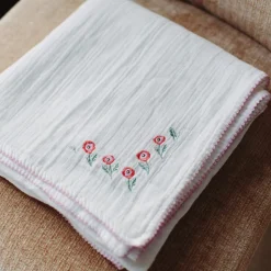 Poppy Embroidered Shawl Blanket
