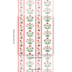 Poppy Stripes Wallpaper in Red