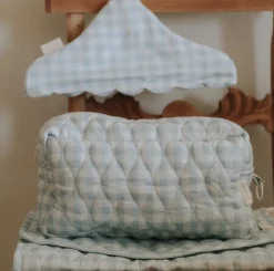Portable Changing Pad in Blue Gingham
