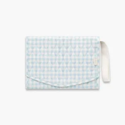 Portable Changing Pad in Blue Gingham