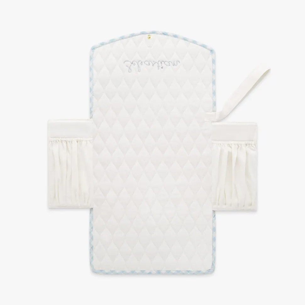 Portable Changing Pad in Blue Gingham