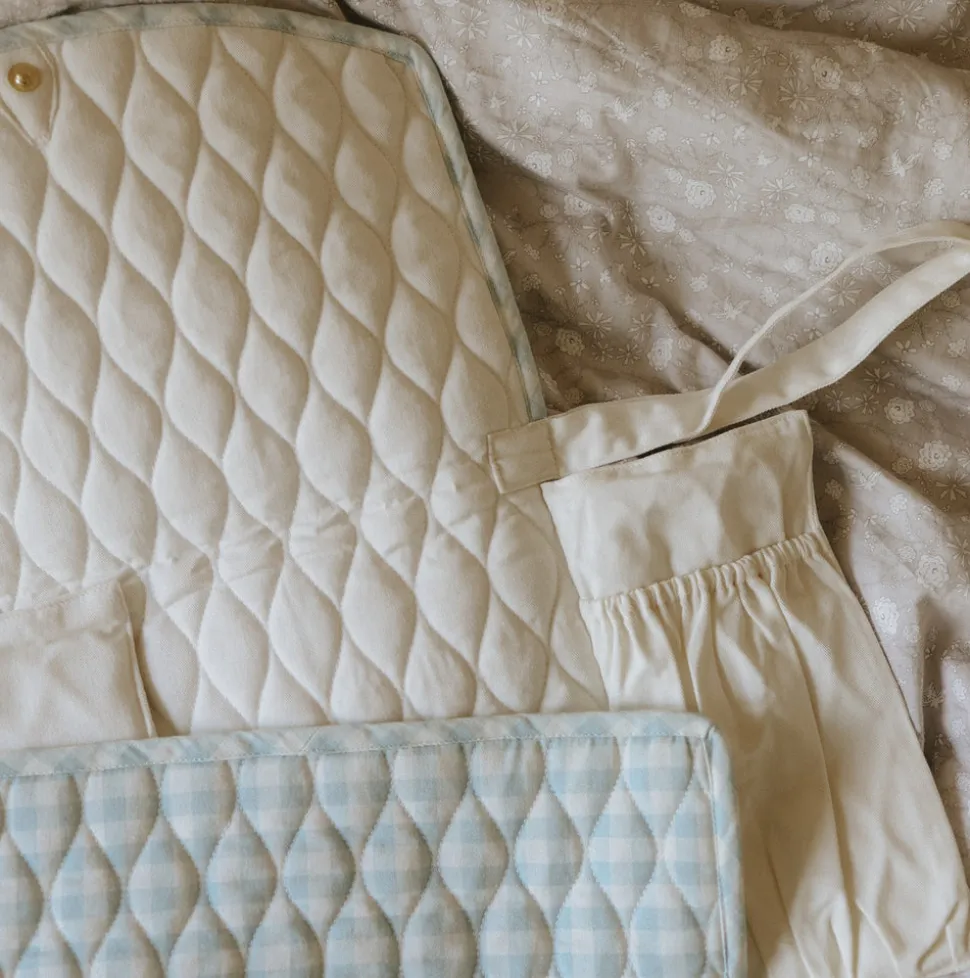 Portable Changing Pad in Blue Gingham