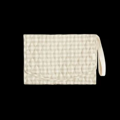 Portable Changing Pad in Beige Gingham