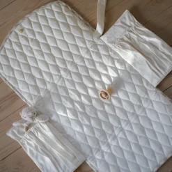 Portable Changing Pad in Beige Gingham