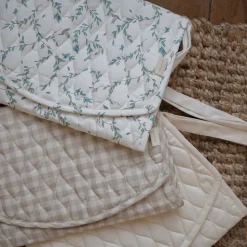 Portable Changing Pad in Beige Gingham