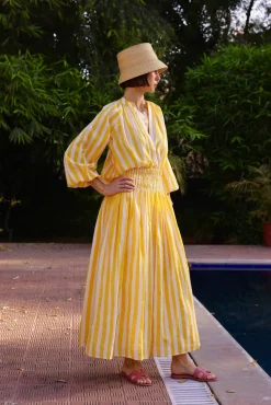 Porto Skirt in Yellow Stripe