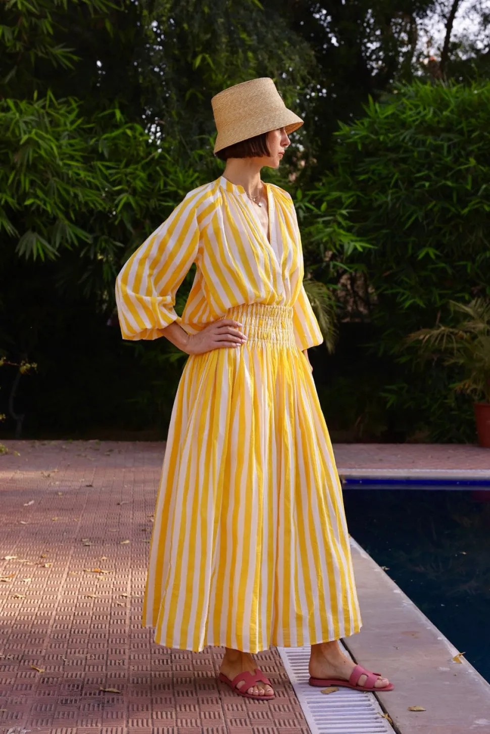 Porto Skirt in Yellow Stripe