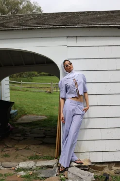 Portofino Pant in Blue Stripe