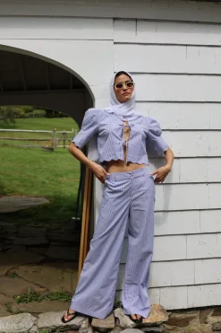 Portofino Pant in Blue Stripe