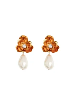 Posey Earrings in Crystal Antique Gold